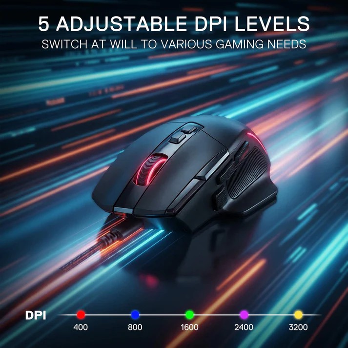 Redragon M925 VIPER Wired RGB Gaming Mouse 24000Dpi with 10 Programmable Buttons with Extra Rapid Fire Button 17 31484eb9ee341a33ba675969be4a3ab2
