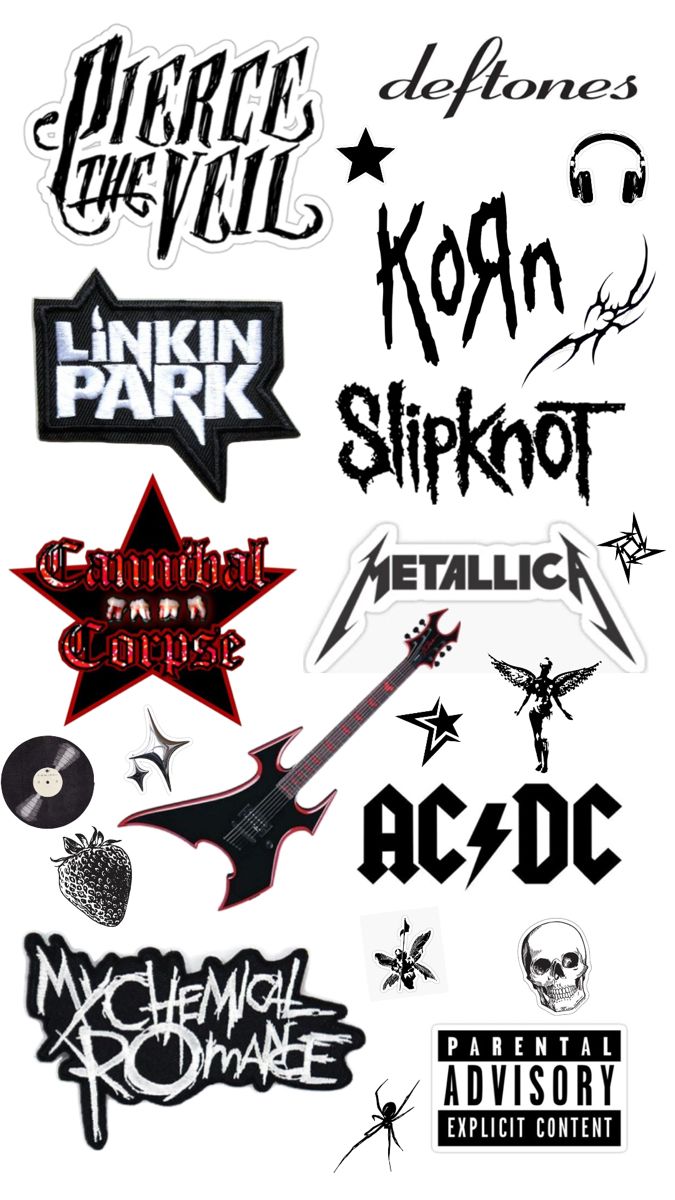Rock Band Stickers Pack | Metal Logo Stickers | Laptop, Guitar, Phone & Skateboard Waterproof Stickers