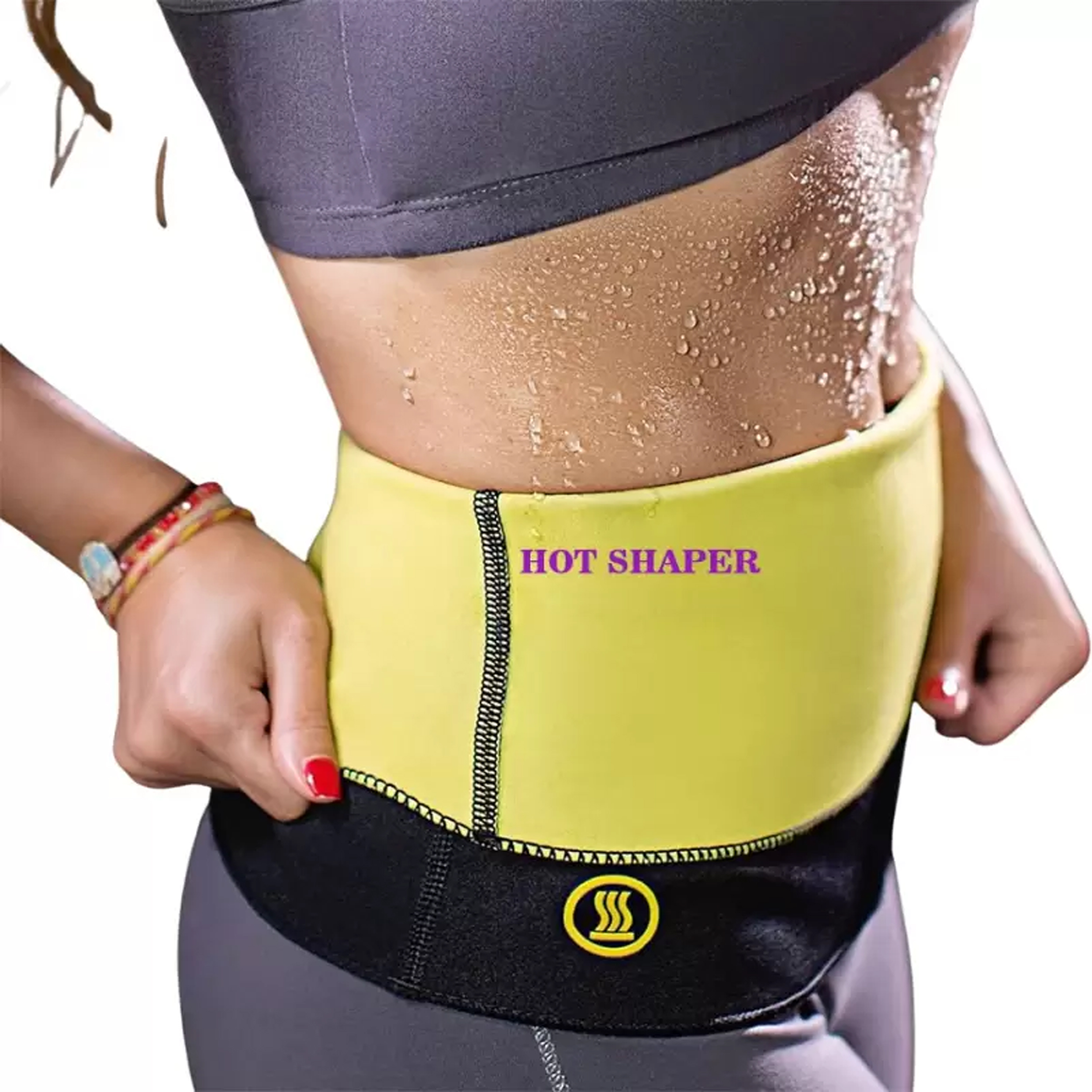 High Quality Unisex Hot Body Shaper Belt / Original Slimming Waist Trainer Yoga Slim Belt Abdomen Belly Belt Bodysuit Shapers / Genuine Neotex Stretchable Hot Body Belt / Adjustable Tummy Sweating Fat burner / Weight Loss Sports Belt for Men & Women