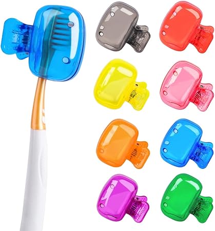 New 5PCS/10PCS Toothbrush Head Covers for Travel – Hygienic Toothbrush Protector Clip Cap Case for Adults and Kids – Durable Portable Brush Cover for Home, School, Office, Bathroom, Camping & Business Trips – Easy to Use & Reusable