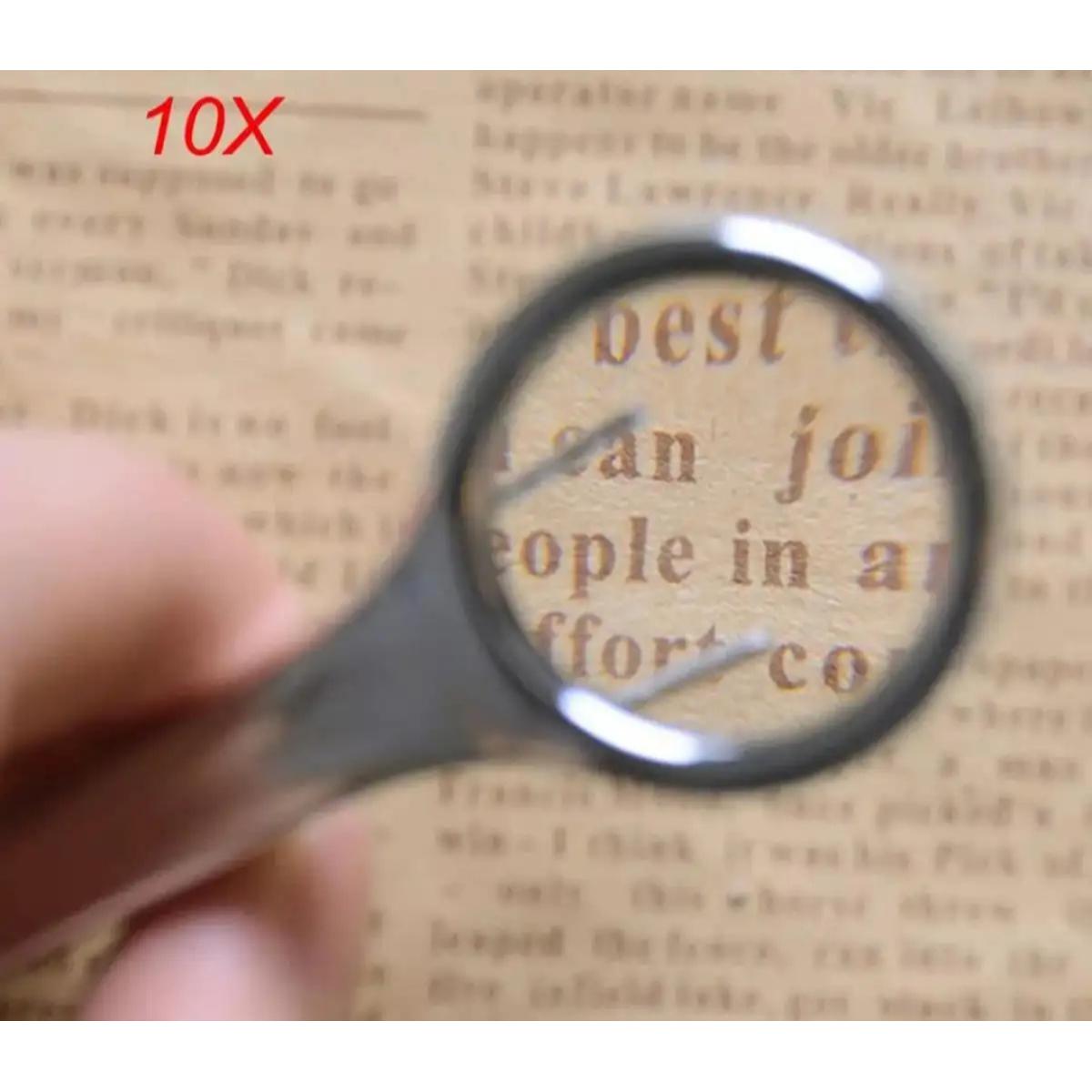 Multifunctional Magnifier Stainless Steel Magnifying Glass with Tweezer Handheld Repair Loupe Tool