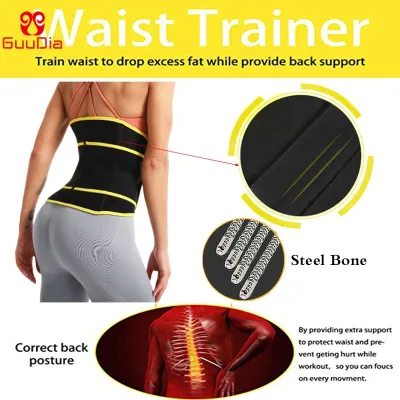 Women Waist Trainer Sauna Sweat Belts With Magic Sticker Body Shaper Belt  For Fitness Exercise