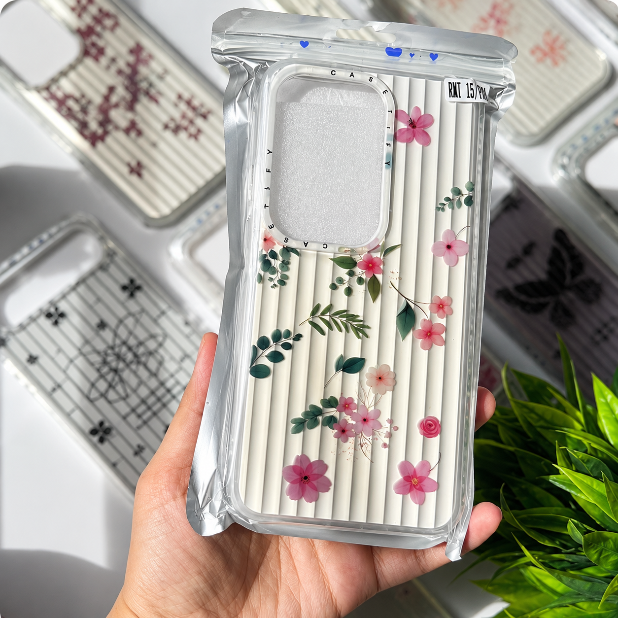 Samsung, Infinix, Tecno, Vivo, Redmi, Oppo & Realme Luxury Korean IMD Hard Case | Floral Butterfly Cute Protective Back Cover for A06 4G, A17, Smart 8, Hot 60 Pro, Zero 40, Spark 40, Camon 40 Pro, Y04, Y29 4G, Redmi 14C, Oppo A6 Pro, C75 & Realme 15T