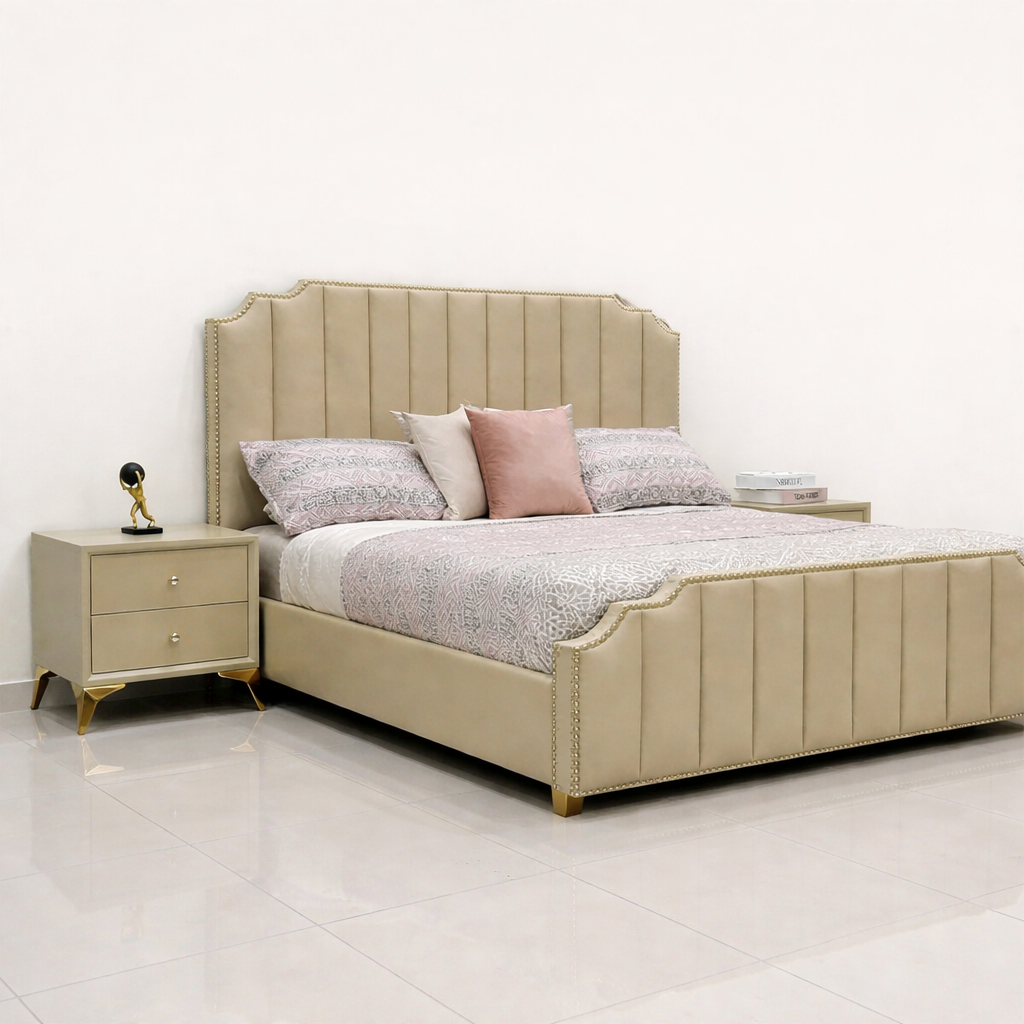 Affordable New  Design wooden Bed Set  without side table Furniture for room / Wooden poshesh Beds For Bedroomn BED3