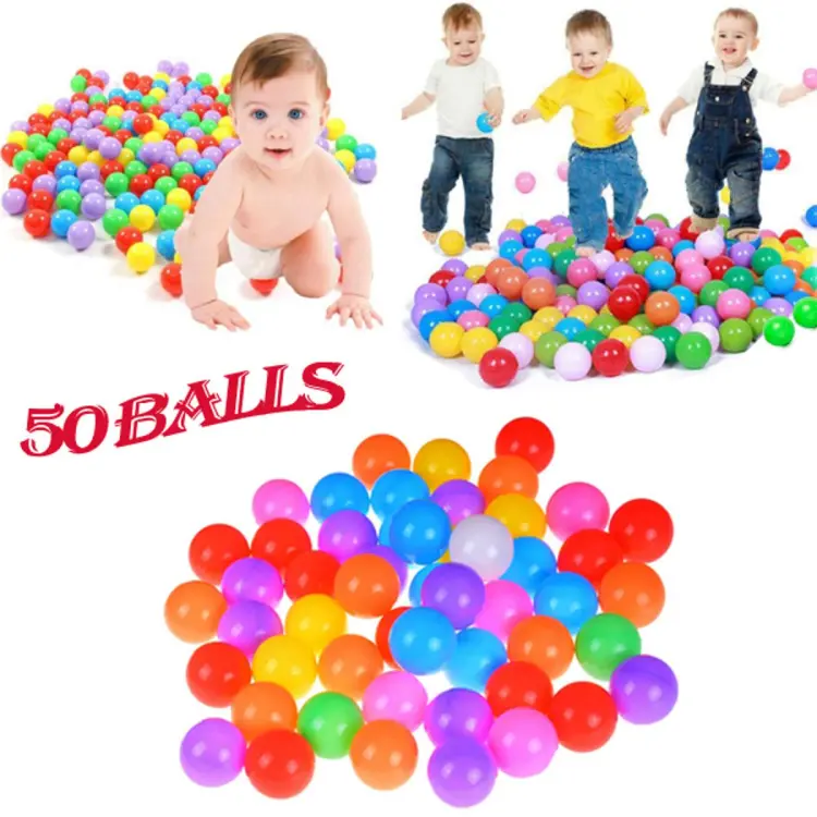 50 Soft Plastic Balls For Kids Playhouse and Pools