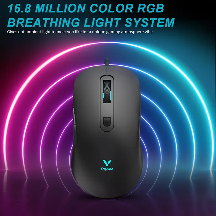 RAPOO V16RGB Optical Wired Gaming Mouse 12800 Dpi Ergonomic Design Onboard Memory 6 Programmable Buttons 14 3179772b0131e52244dcec2c4bb8ef7c