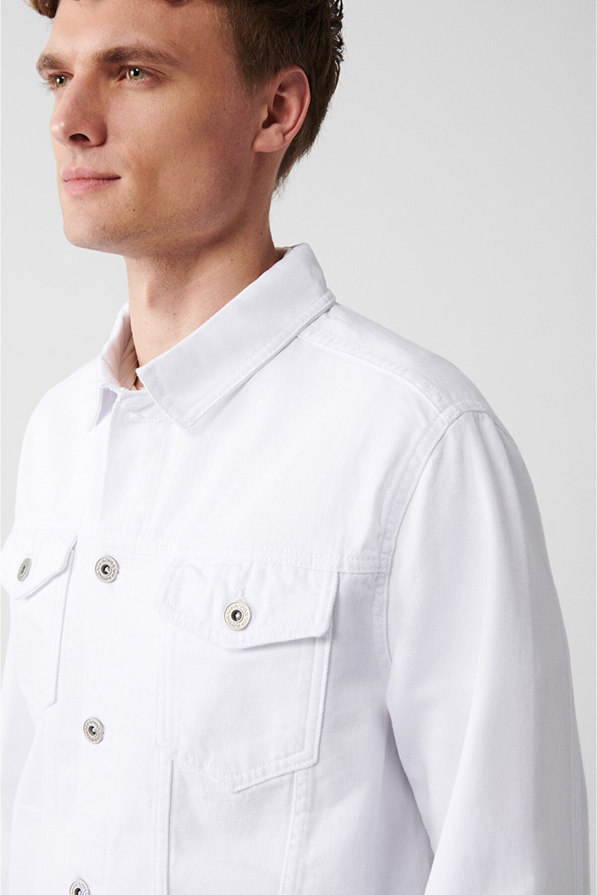 Mens White Denim Jacket Home shopping 3