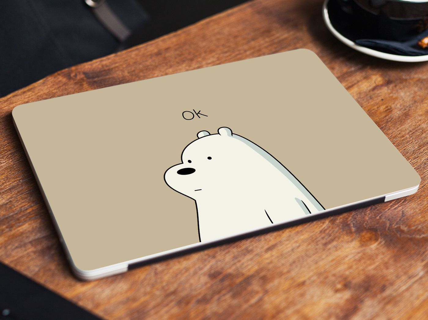 Ice Bear Ok Laptop Skin Vinyl Sticker Decal, 12 13 13.3 14 15 15.4 15.6