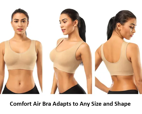 Pack of 2 Comfortable Air Bras for Women Non-Padded & Non-Wired Bra For  Women Air Bra Best for 34-42 Sizes B-Cup and C Cups Brazzer for Women  No-Straps No-Clips No-Pain Camisole Blouse