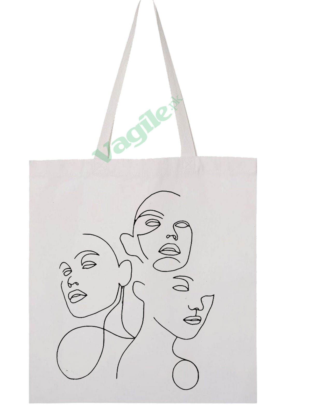 Vagile FaceLine Tote l Aesthetic Tote Bag SUPER HEAVY WEIGHT SHOULDER