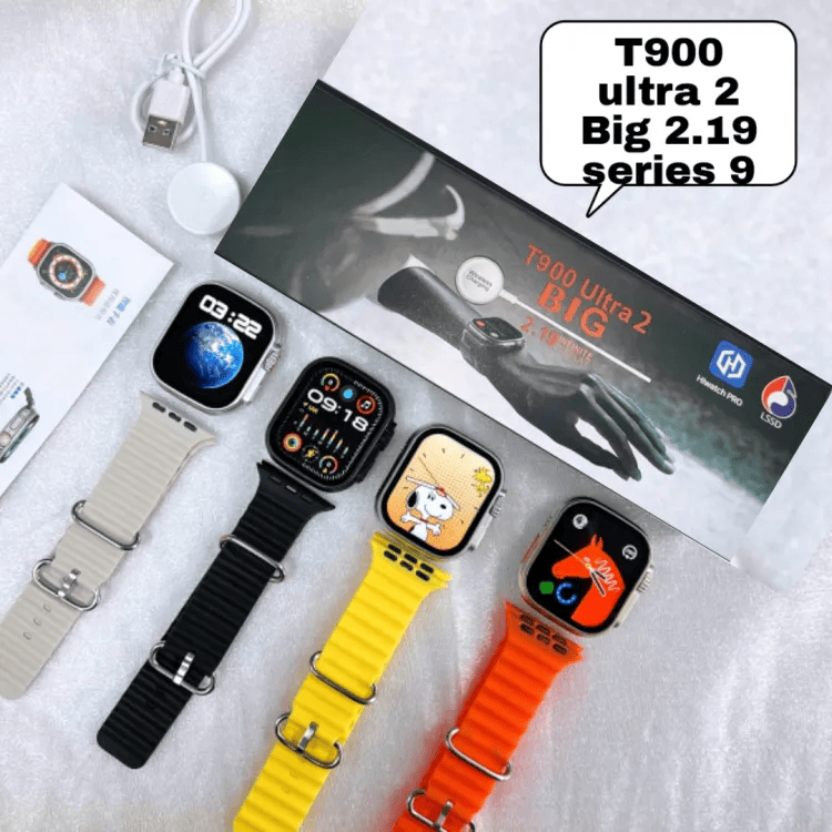Latest T900 Ultra 2 FINGER SENCOR Smart Watch 2024 Hiwatch Pro Big 2.19" HD  DIsplay Wireless Charging Bluetooth Calls Music & Game