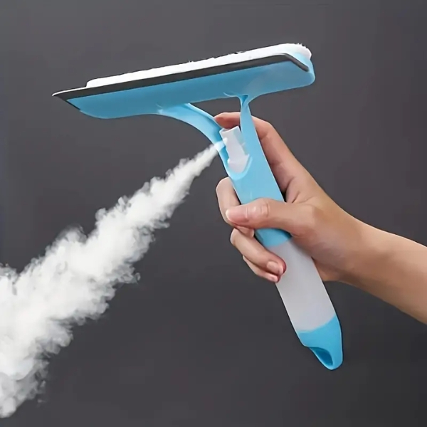 3-in-1 Multifunctional Handheld Window Cleaner with Sprayer, Squeegee, and Scraper – Ultimate Glass, Mirror, Tile, and Car Windshield Cleaning Tool – Compact, Easy-to-Use Window Wiper for Spraying, Washing & Streak-Free Scraping in Bathrooms and Kitchens