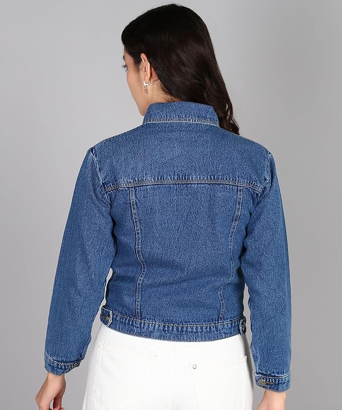 Dark Blue Light Blue black Winter Stylish denim Jeans jacket For women