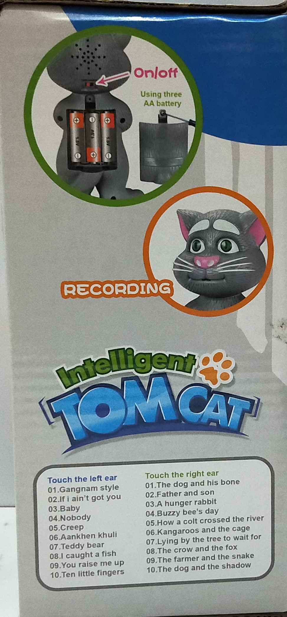 Intelligent TOM CAT with Mouth Recording, story, Music & Touch. Premium Quality Toy Gift.