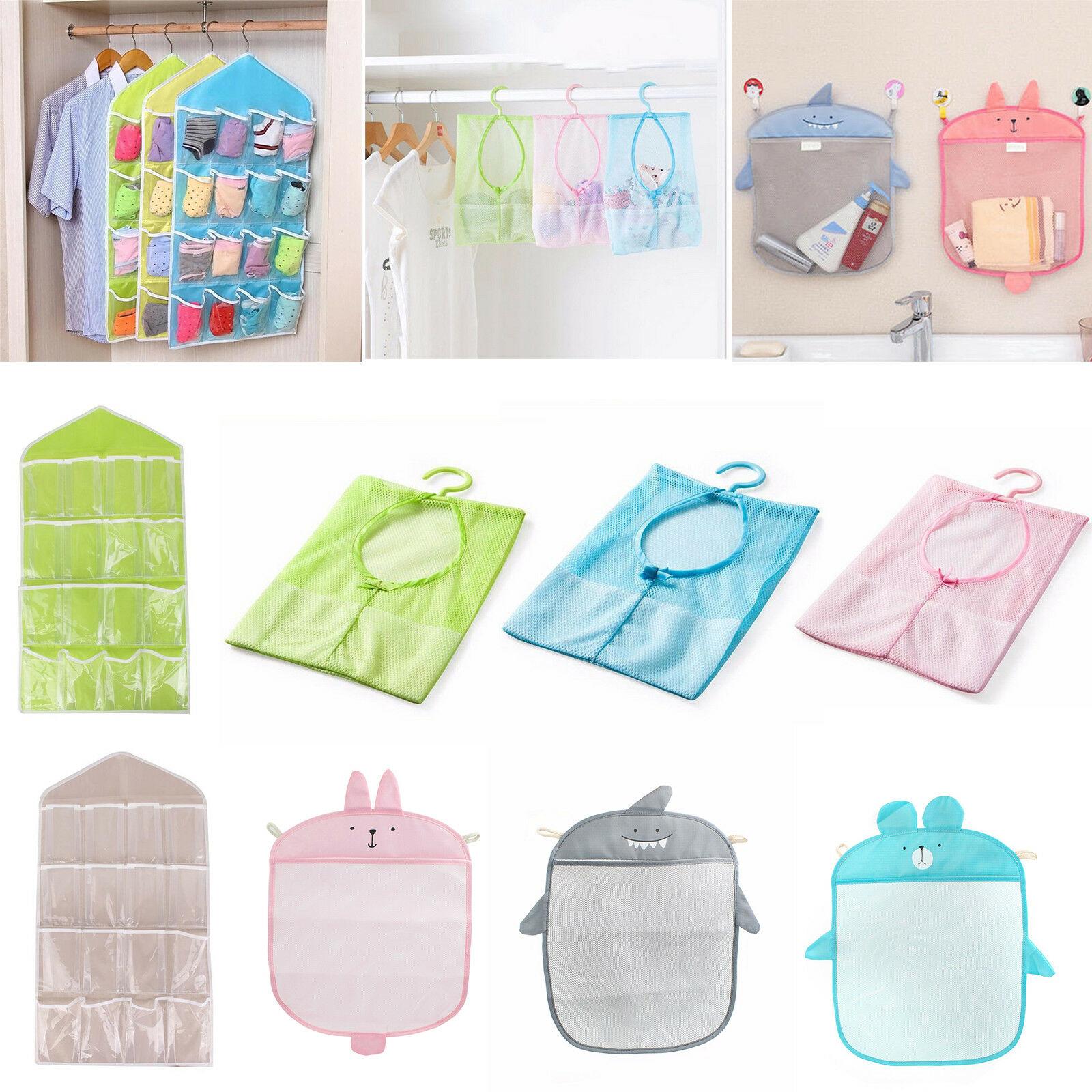 16 Pocket Kid Toy Storage Over Door Hanging Shoe Rack Hanger Bathroom Organizer Pouch Bags