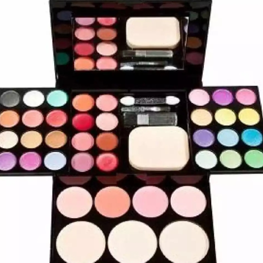 Complete Makeup Kit Set - Full Make up Box With Eyeshadow Lipstick Blush Face powder base
