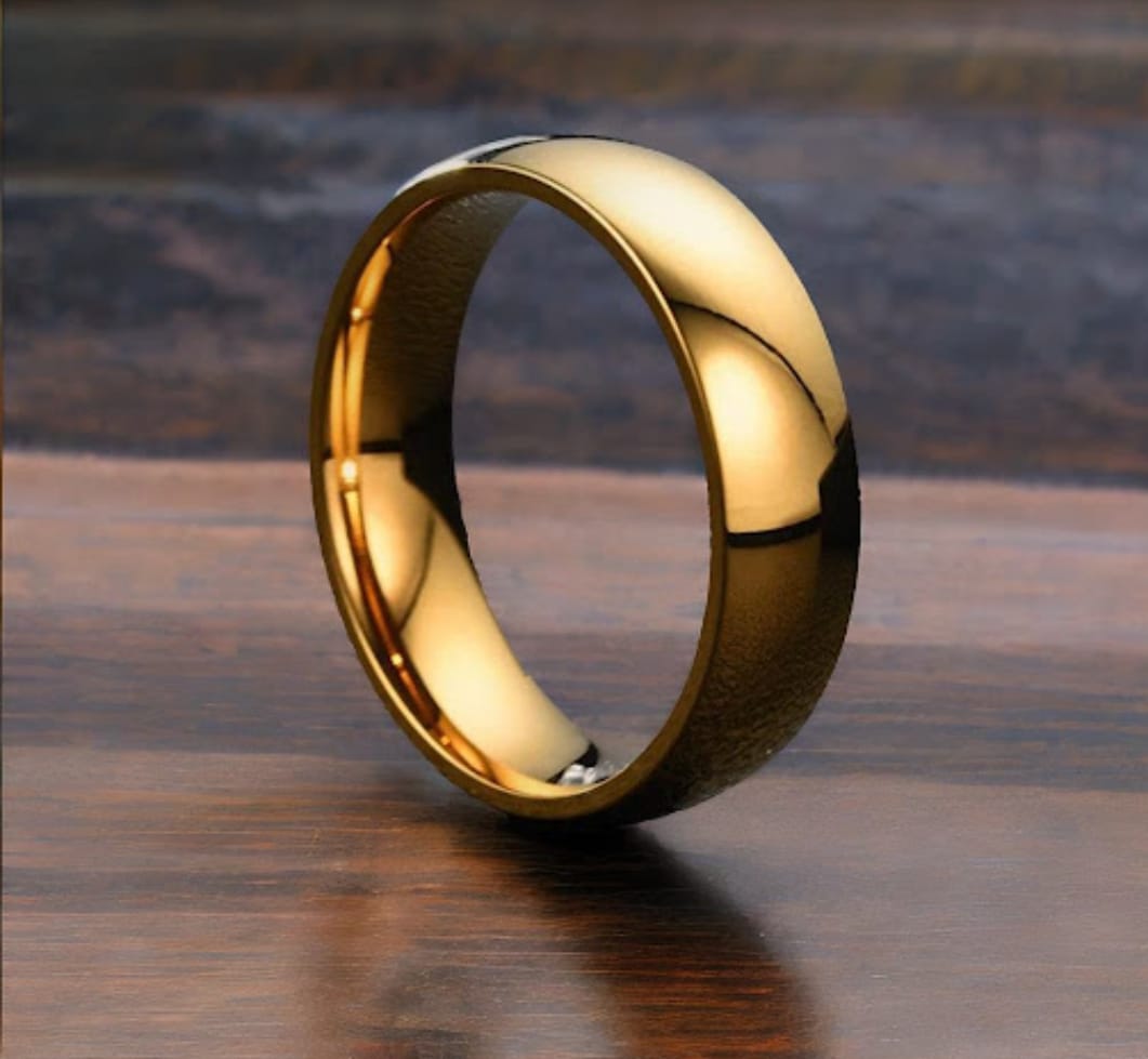 Men's Bracelet Golden Kara Rider Bangle Bracelet with a Combo of Golden Punk Titanium Ring | Biker Edition Combination