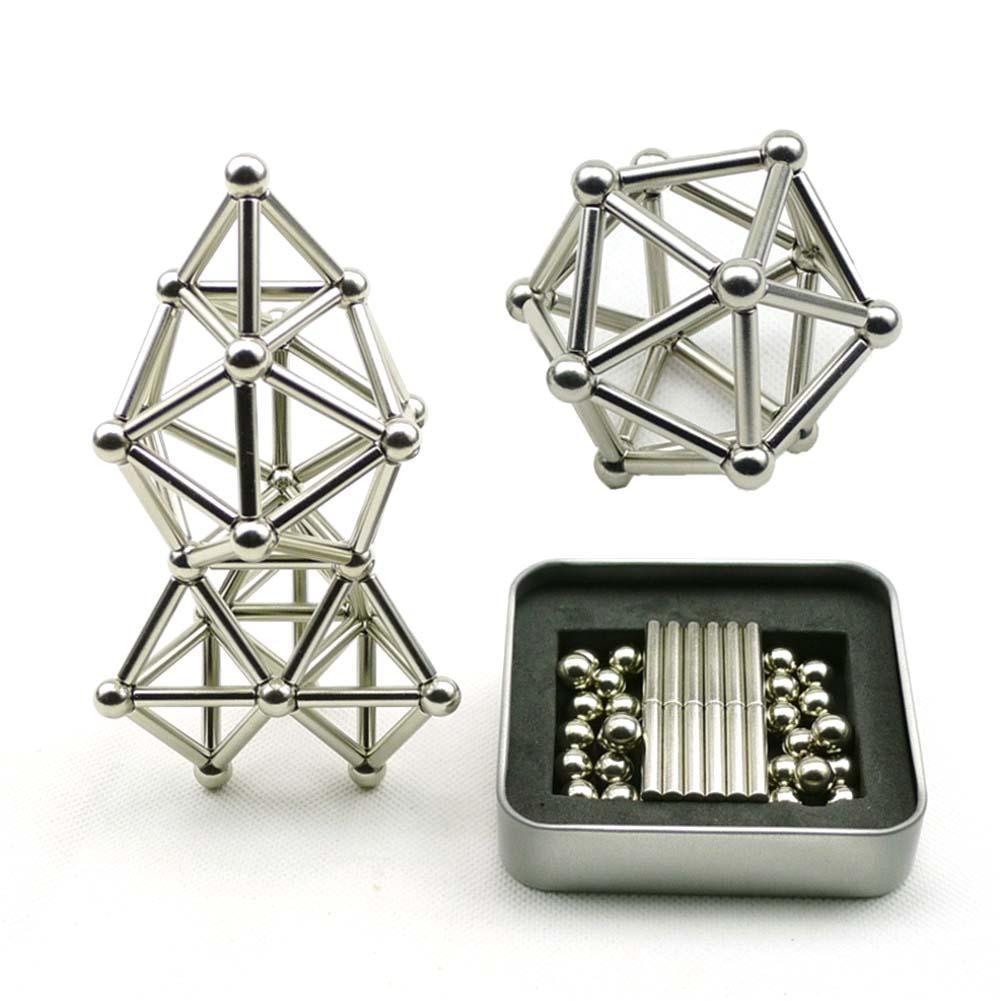 8mm Balls and  Magnetic Rods Toy (63 pcs)