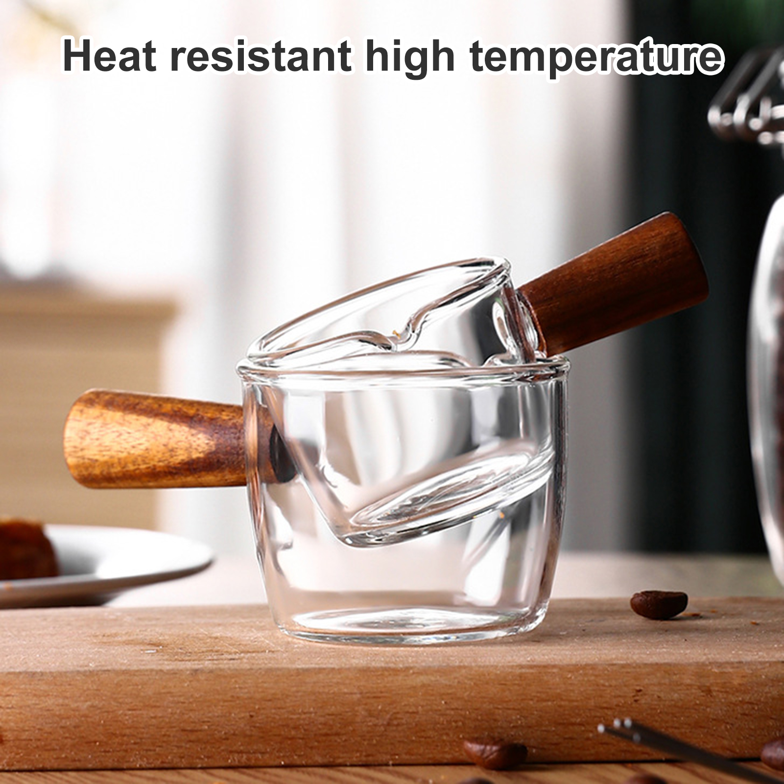 Milk Mug Multifunctional Portable Spout With Wood Handle Coffee Cup