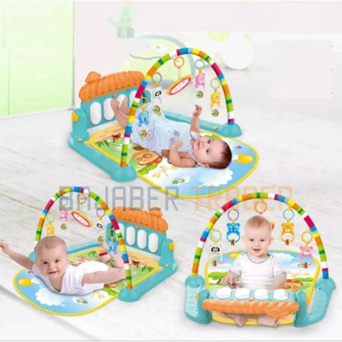 Huanger - 3 In 1 Newborn Baby Toddler Activity Play Gym Piano Fitness Rack Mat