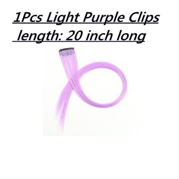 20 Inch long Synthetic hair clip Extention Purple Shade
