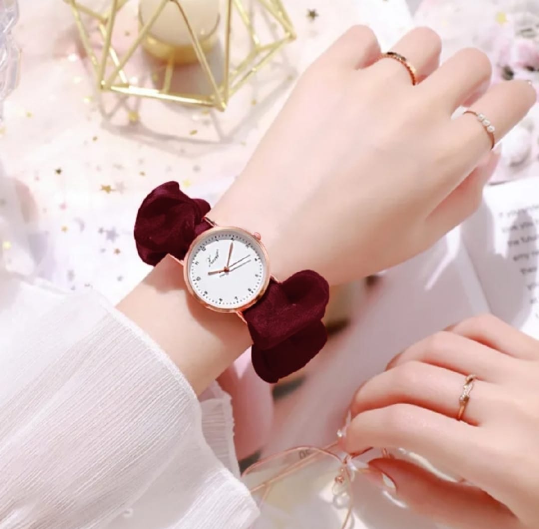 Scrunchies Watch For Girls & Women | Gift for Girls | New Korean Style Scrunchie Wrist Watches | Female Accessories | Pony Watch | Poni Watch |
