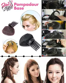 Pompadour Hook Loop Hair Base Insert With Comb Charming