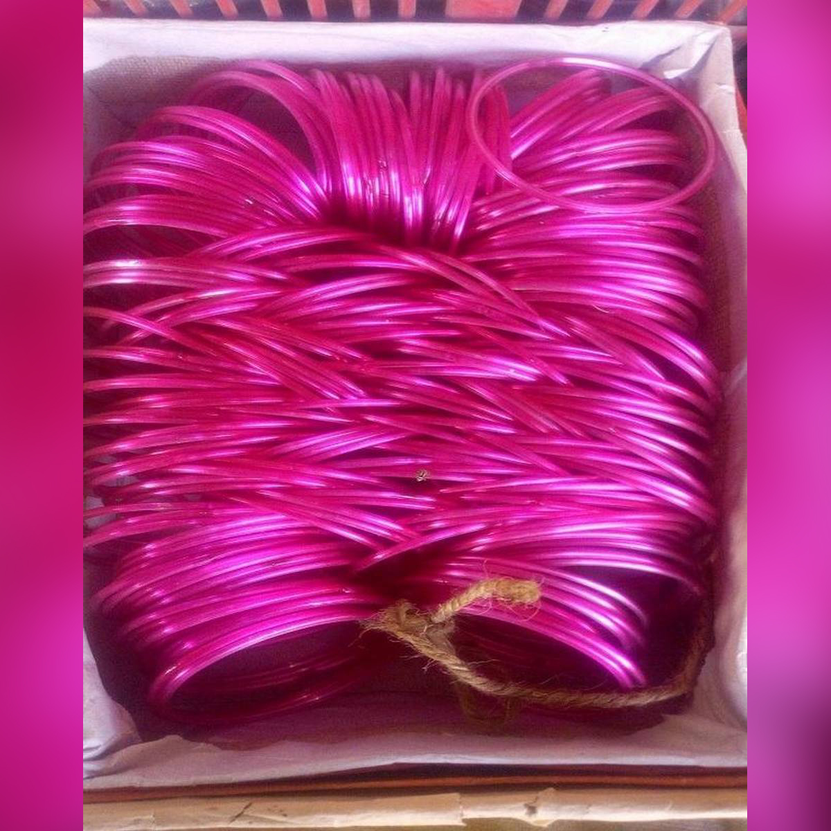 Plain Glass Bangles Color Pink