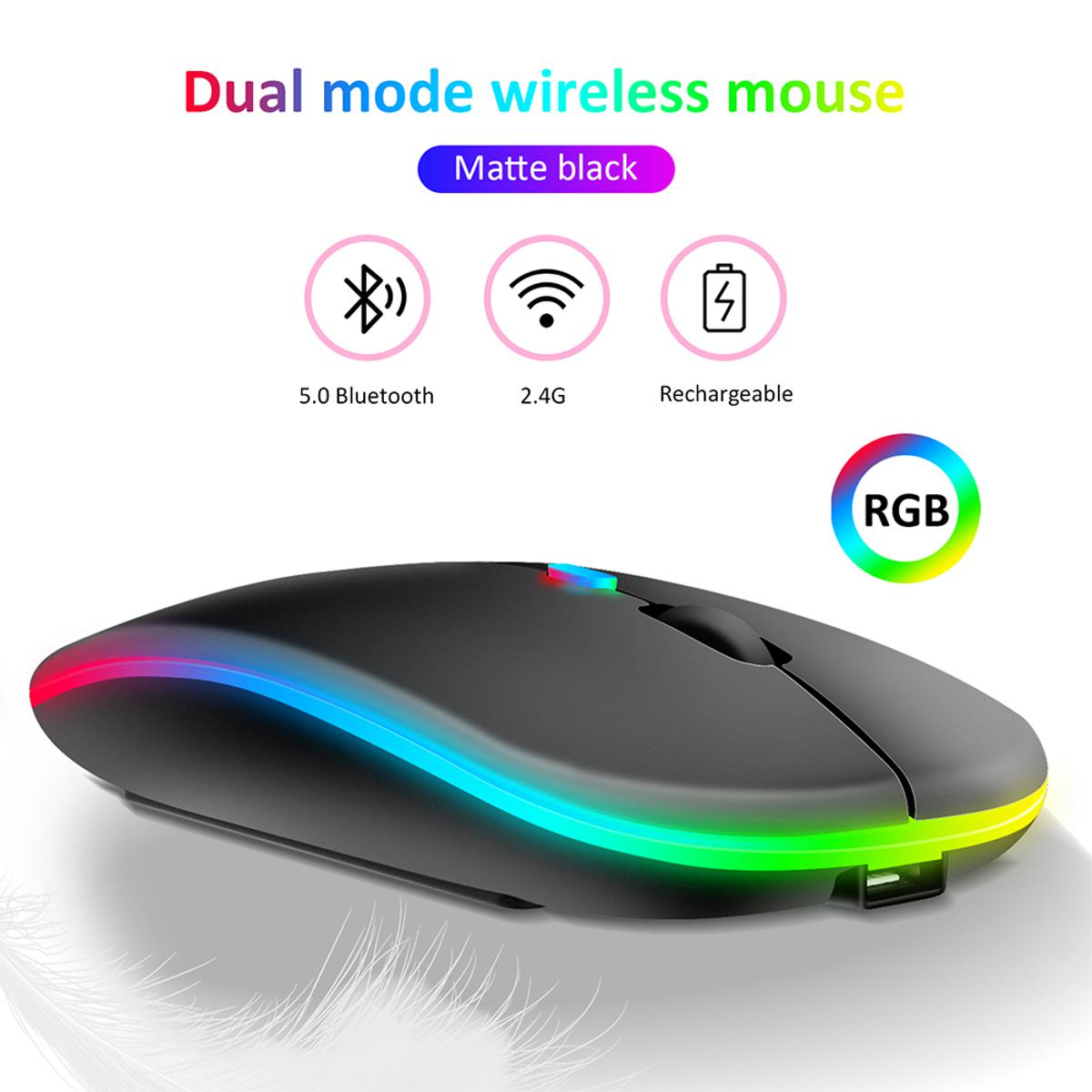 【Rechargeable】Wireless Gaming Mouse RGB with adjustable DPI ~ Silent Click, Ultra-thin, LED Wireless Optical Mouse for Laptop, PC, Computer, MacBook, iPad, Smart TV