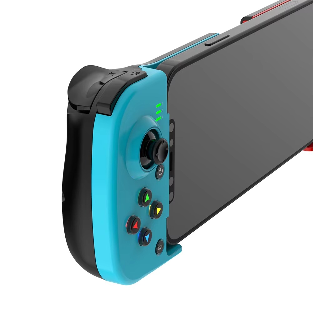 ELECTRO WOLF Wireless Retractable Gamepad 3D Joystick Bluetooth-compatible Mobile Phone Gamepad Controller for Pc/ios/android - Direct Play (BSP-D3) (Blue & Red)