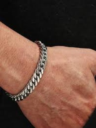 fine quality thick strong & good weighed silver Italian Solid Diamond-Cut  Chain Bracelet & spinner chain ring for men