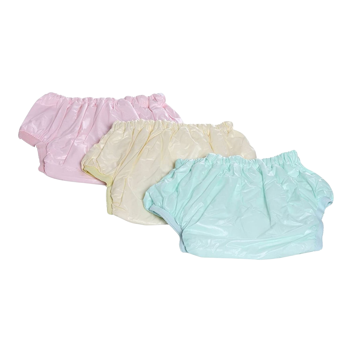 Pack Of 3 Kids PVC Diaper Padded Baby Nappy Panty Training Panty with Inner Cloth & Outer Plastic Reusable & Waterproof
