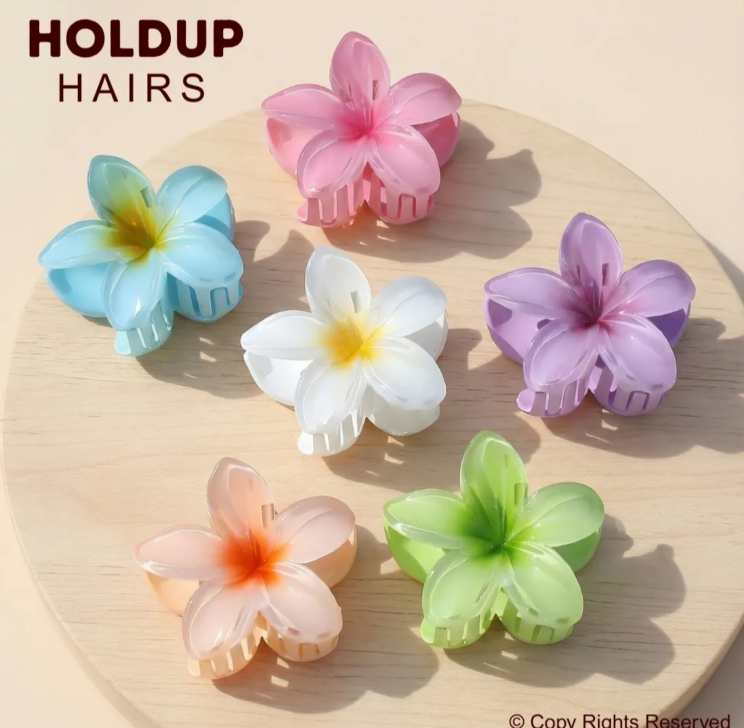 Pack of 3 | Pack of 2 Korean Flower Gradient Egg Large Candy colour Hair Claw clips catcher