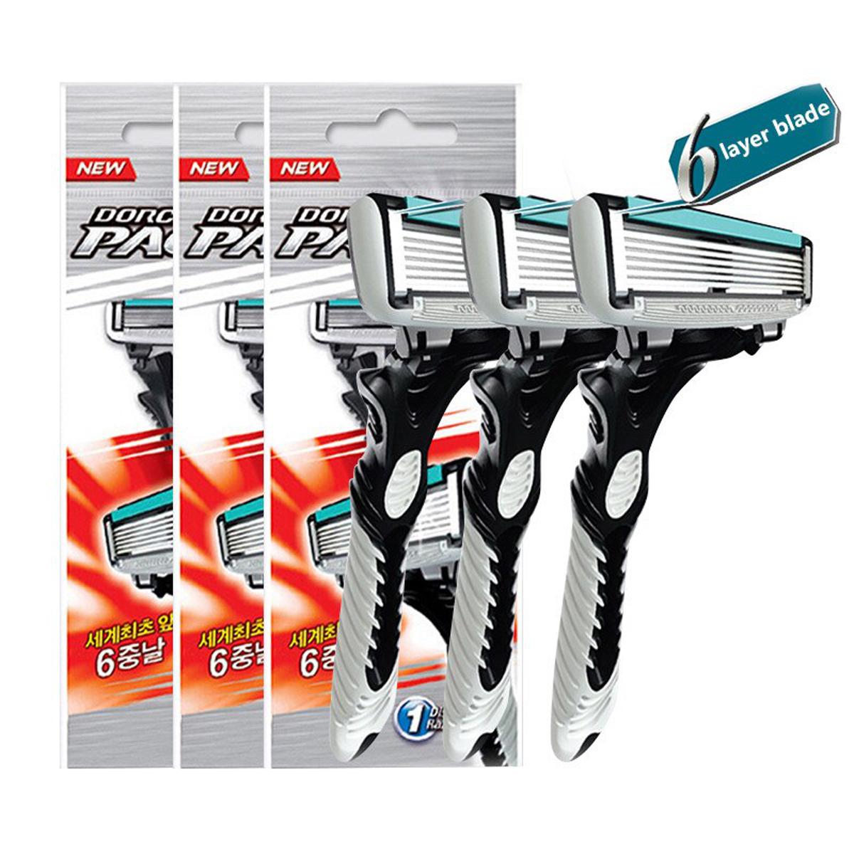 3Pcs Original DORCO Pace 6 Layer Blades Men's Razor Blade Shaver Manual ...