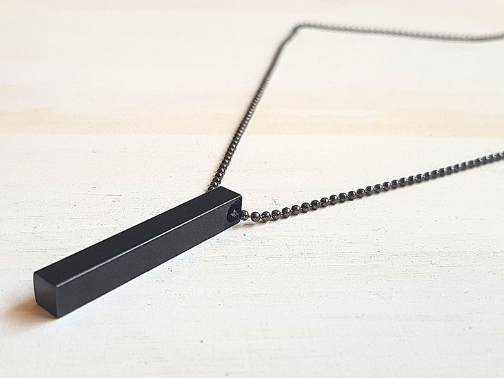 Silver / Black / Golden 100% Pure Stainless Steel Vertical Bar Necklace/Locket/Chain for Girls/Women