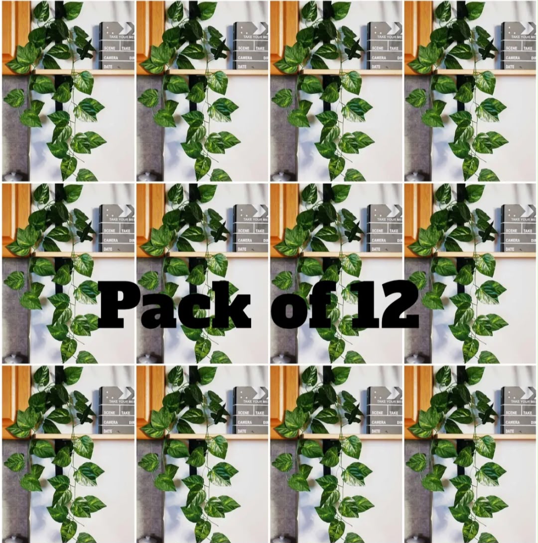 Artificial Plant Leaves with Fairy Lights – Battery Operated Money Plant Decoration for Room, Bedroom, Living Room, Wedding & Party Decoration | USB/Battery Powered Vines with Warm White LED
