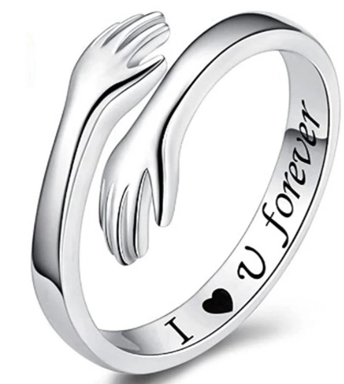 Adjustable Trendy Hug Ring I heart you forever Love Fashionable Ring For Women