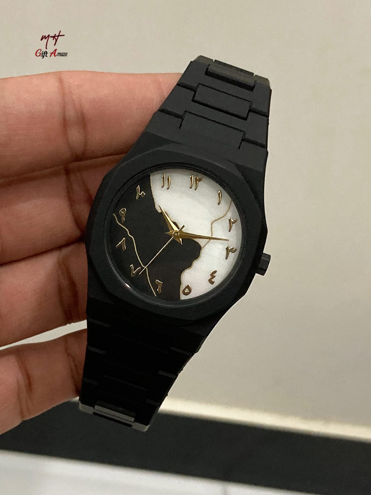 Most Trading Black Arabic Arua Watch With Marble Dial