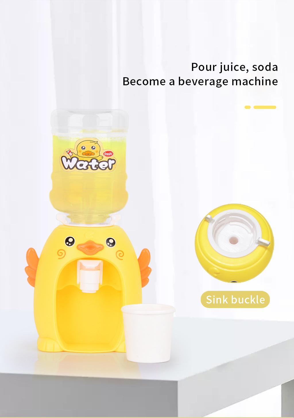 Simulation Pretend Play Bear & Duck Water Dispenser Cute Dispenser For Kids