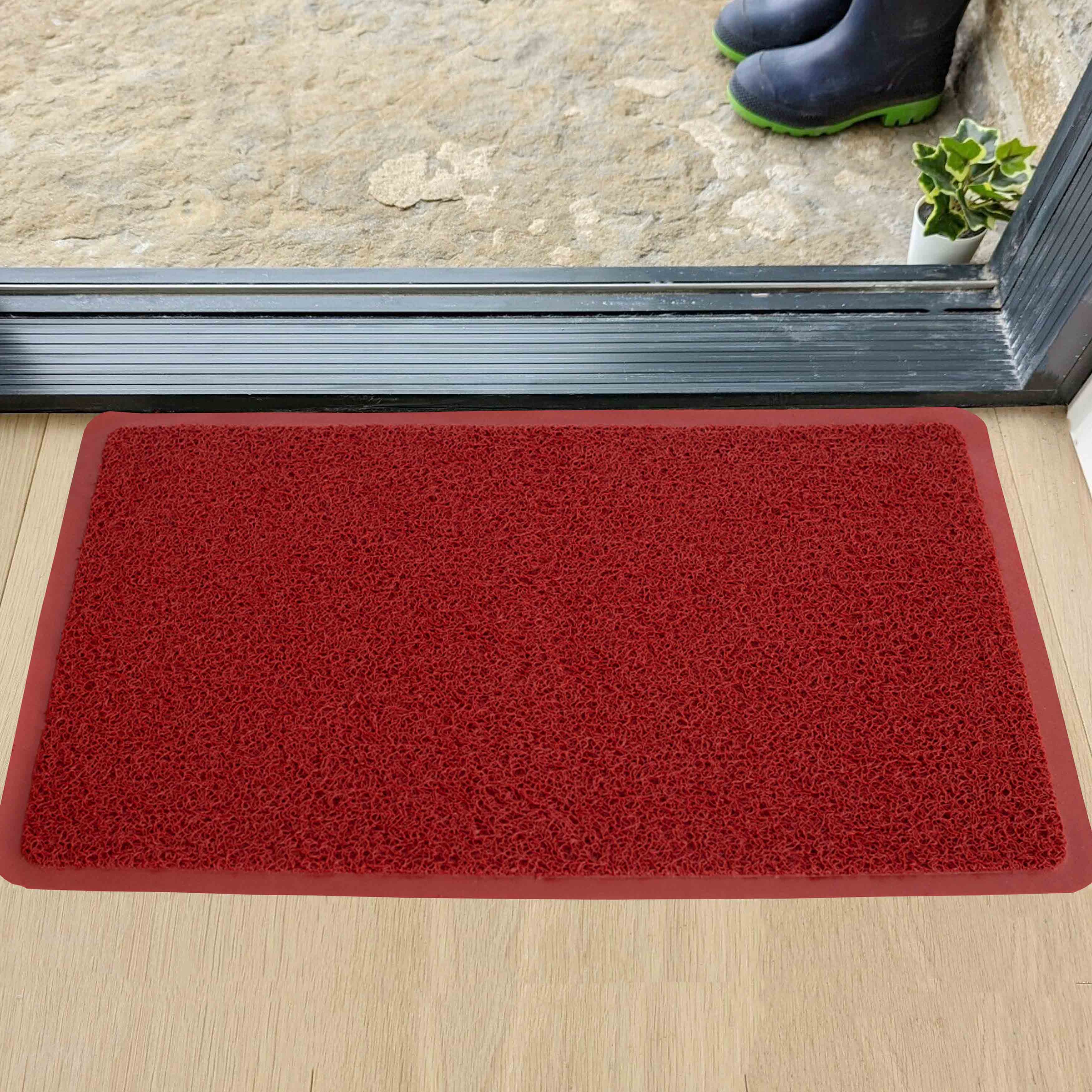 PVC Anti-Slip Coil Door Mat - Soft, Comfortable, Easy to Clean, Medium Size 48cm x 68cm