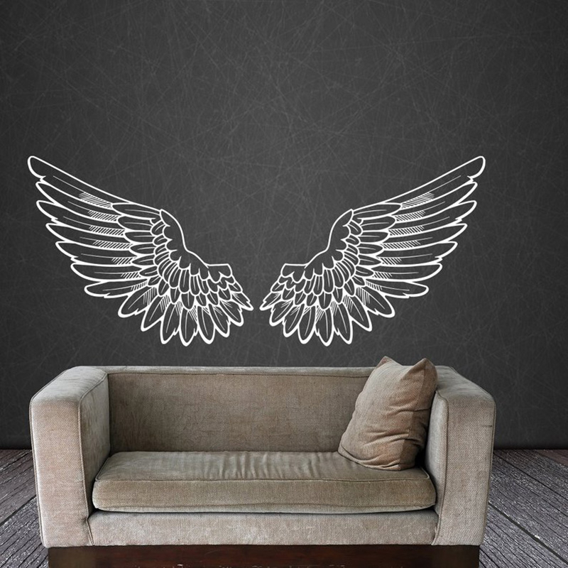 Angel Wings Wall Decal Vinyl Sticker Decals Bird God Big Wings Home ...