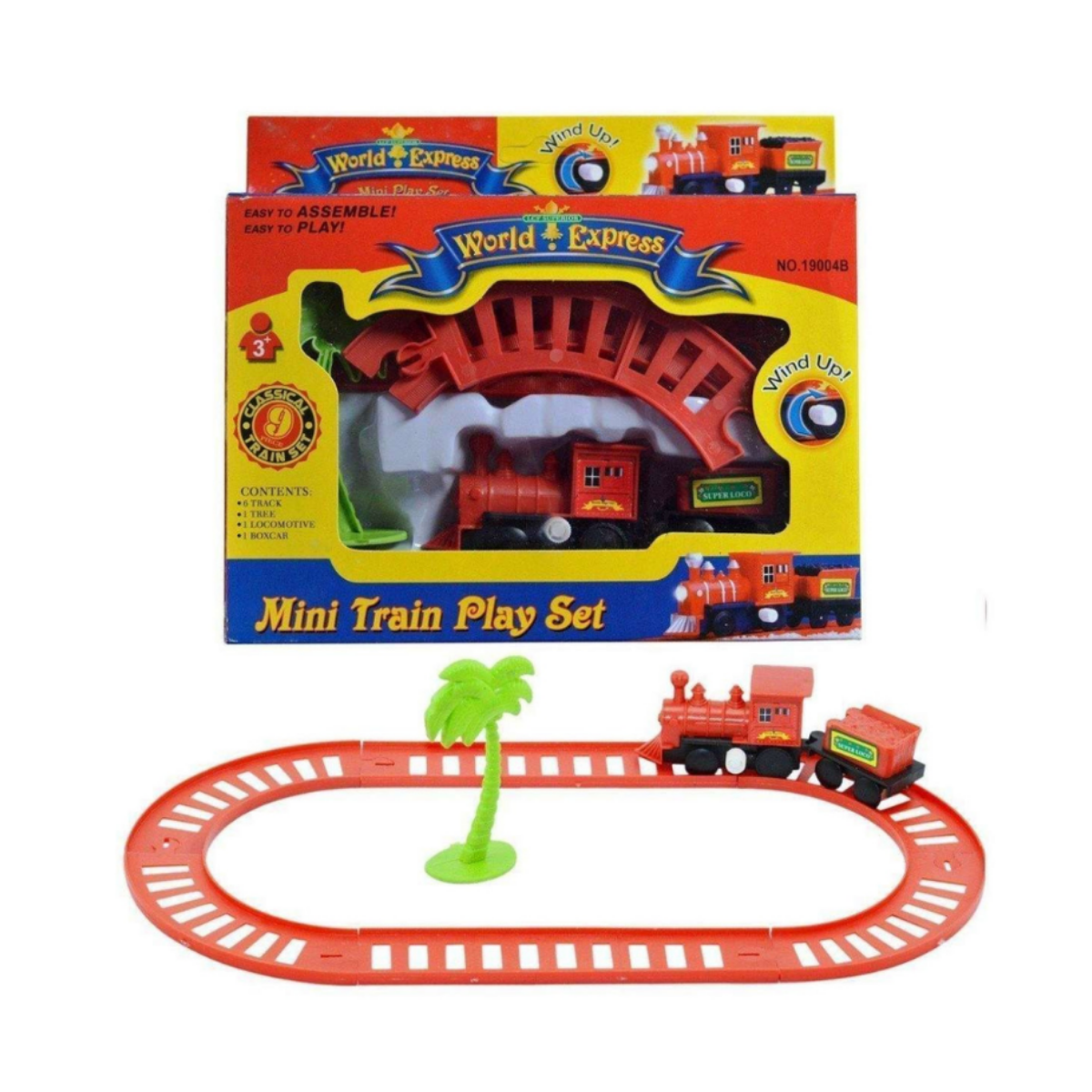 Mini Wind Up Train Track Toy Set