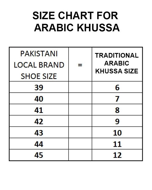 pakistani shoe size 8 in us