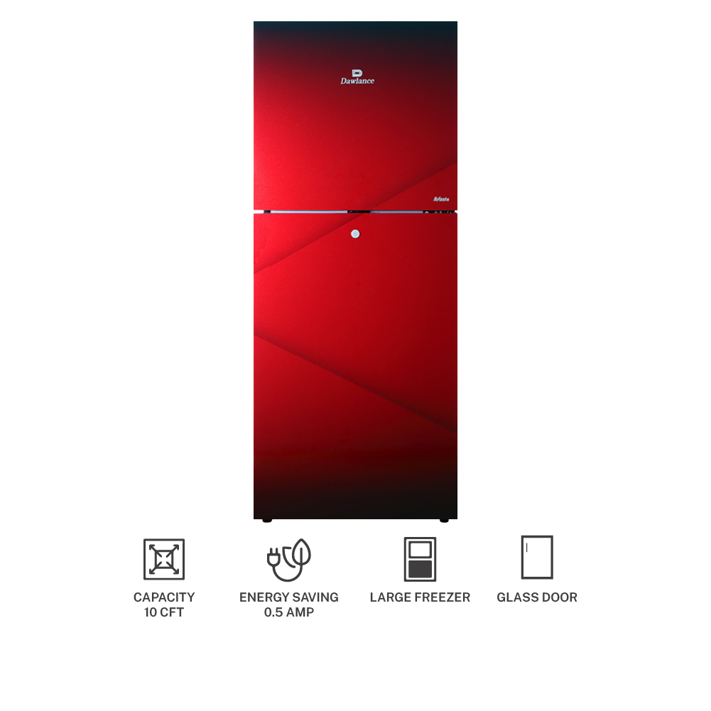 Dawlance Refrigerator 9160 Glass Door LF Avante / Pearl Burgundy / 10