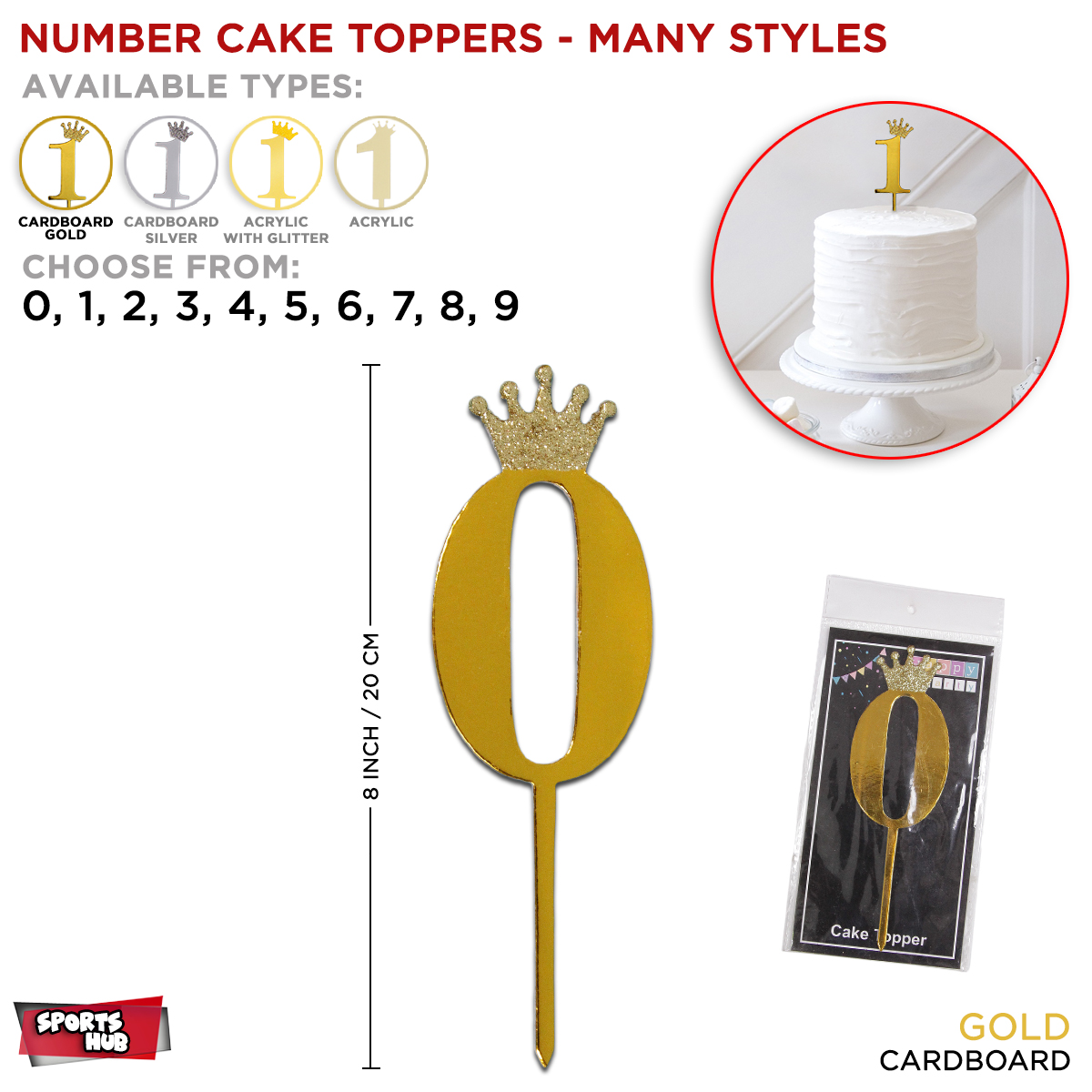 Cake topper number 1 gold big - TM-9815 - Cake toppers