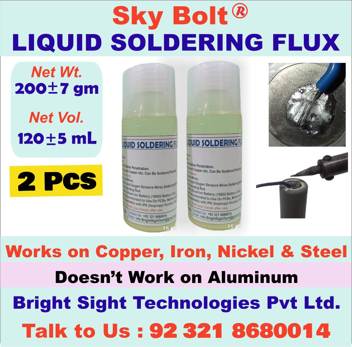 Soldering Liquid Core Liquid Soldering Flux-6 ML Each- Sky Bolt Liquid Soldering Flux ...