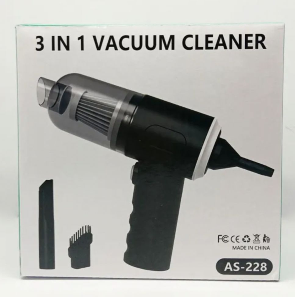 3 in 1 Powerful Rechargeable Car Vacuum Cleaner, Mini Air Blower, and Balloon Pump - Wireless Multi-functional Handheld Vacuum for Carpet, Car, Home, Office, Pet Hair, Sofa, Upholstery, Keyboard Cleaner, Portable Dust Buster price in Pakistan