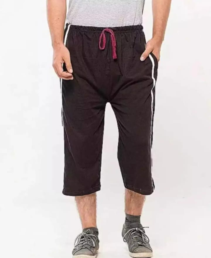 TF Clothing | Summer Cotton Jersey | Quarter Shorts For Men | Double Sided Two Strips |