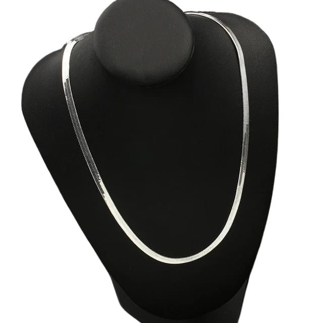 Snake Chain In Silver Life Time Color Warranty Fore Man-Boys