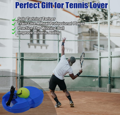 Solo Cricket & Tennis Rebound Trainer – Self Practice Ball with Elastic Cord & Base | Portable Training Equipment to Improve Swing, Coordination & Control